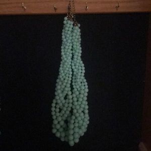 Aqua Beaded Bunch Necklace